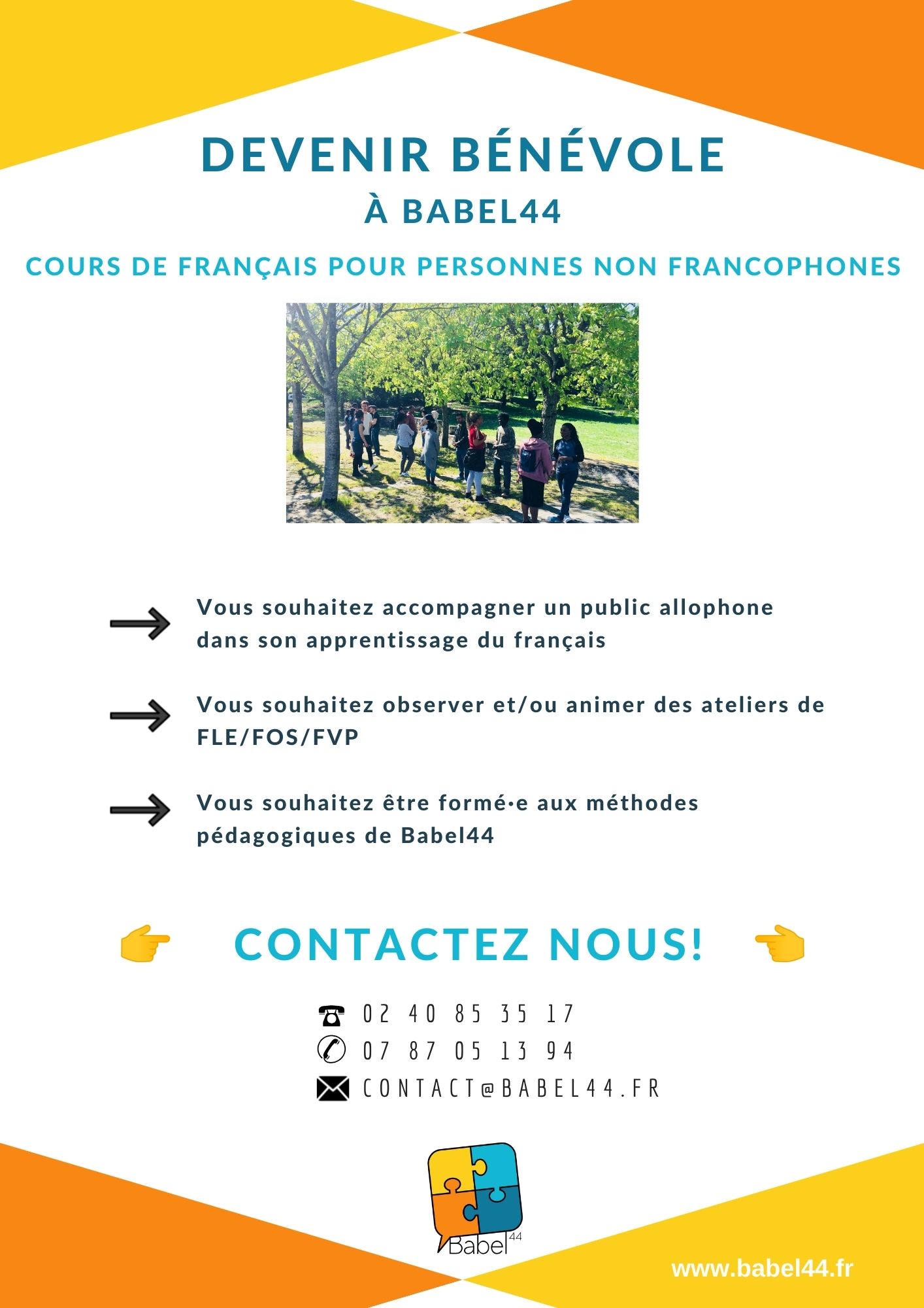 Appel à bénévoles pour cet automne : on a besoin de vous!