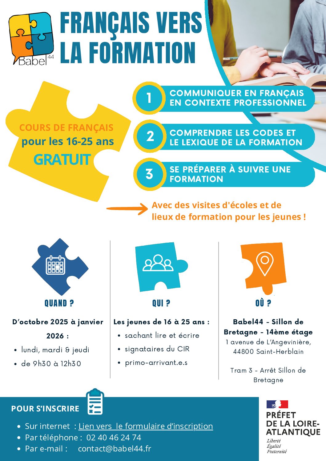 Un nouveau cours de FLE pour les 16-25 ans